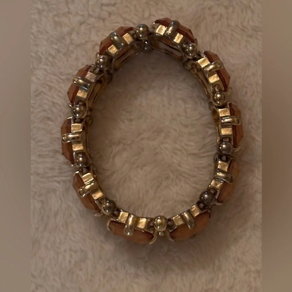 Elegant Antiqued Gold and Brown Bracelet